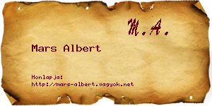 Mars Albert névjegykártya